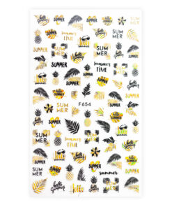 Nagelsticker F654 Holo Gold&Black