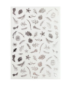 Nagelsticker Silver Leafs F237