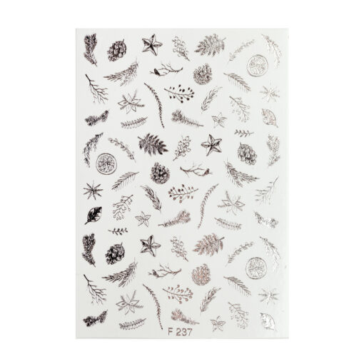 Nagelsticker Silver Leafs F237 - Image 1