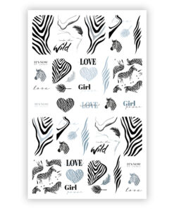 Nagelsticker Silver Zebra