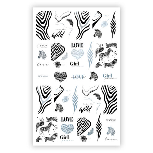 Nagelsticker Silver Zebra - Image 1